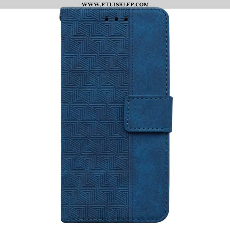 Etui Folio do Xiaomi Redmi Note 12 5G z Łańcuch Pasiasty Wzór